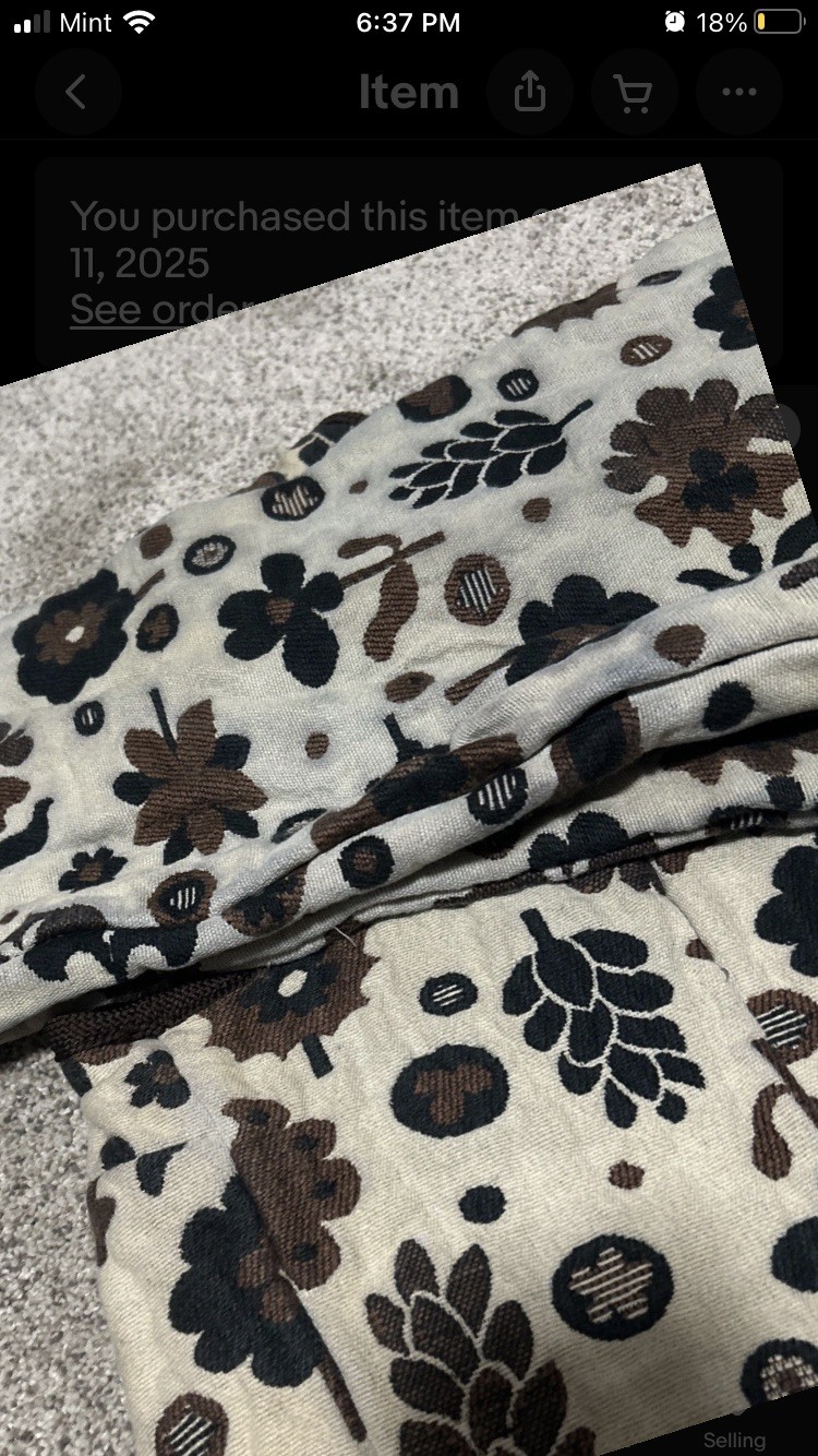 2pc Vest Pants suit Set Womens S Brown Tapestry bell bottom 70s Floral Vtg daisy