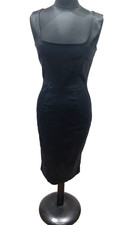 Dolce and Gabbana D&G black stretchy satin pencil Dress IT44 UK12 US8 EU38