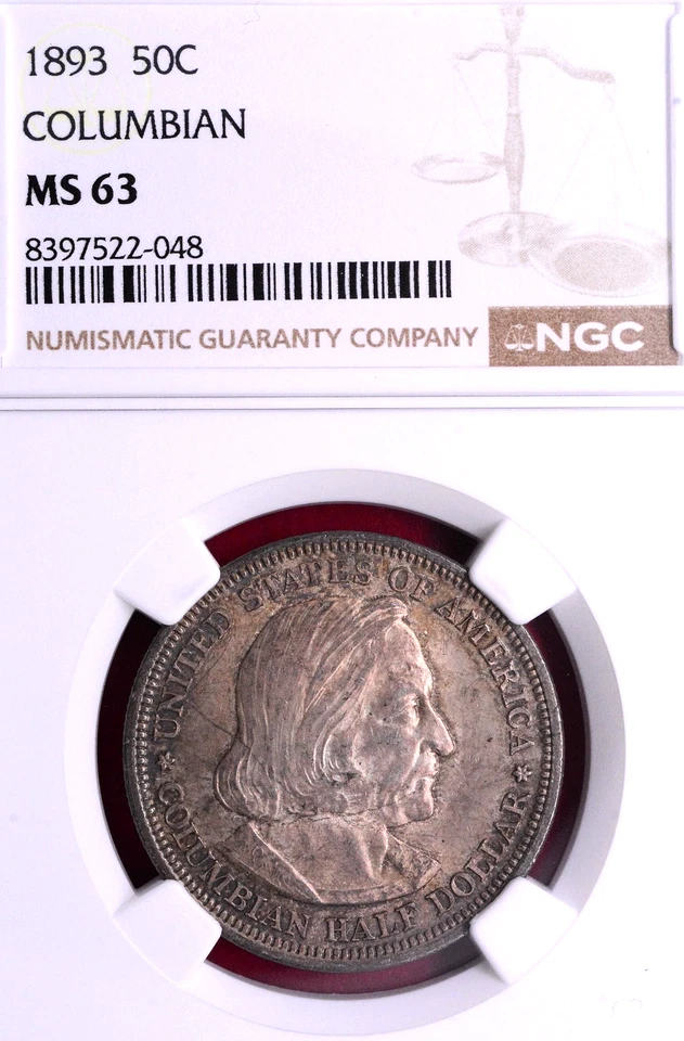 NGC MS-63! 1893 COLUMBIAN HALF - Image 2 of 3