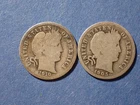 A Lot of two silver Barber dimes dated 1905 19010-D Good Cond set RGR 598