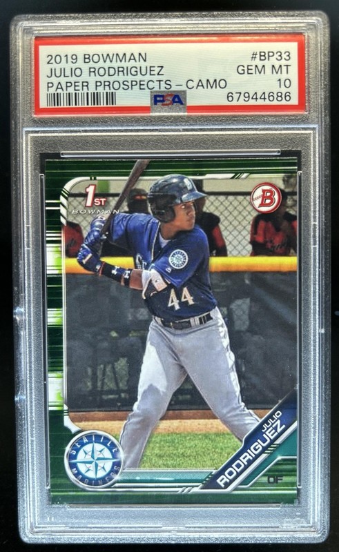 2019 Bowman Julio Rodriguez Prospects Camo #BP-33 PSA 10 GEM MINT