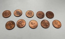 10 X Queen Elizabeth II Shiny Half Penny Coins 1960s - uncirculated Mint