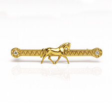 Equetech Showing Horse Tie / Stock Pin - Gold - Show Horse