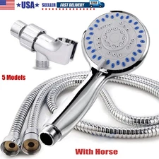 High Pressure Shower Head 5 Settings Handheld Shower Heads Spray With 5 FT Hose