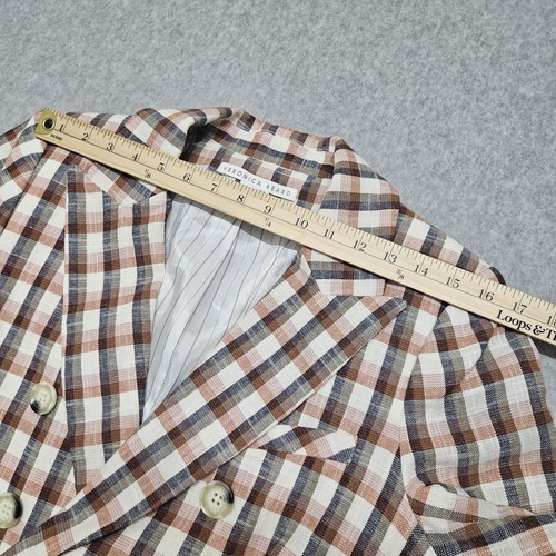 VERONICA BEARD Gingham Check Brown Blazer Jacket Sz 12 - Picture 5 of 13