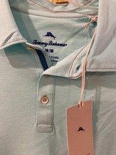 Tommy Bahama Men's Short Sleeve Polo Shirt Medium Teal Green Embroidered Logo