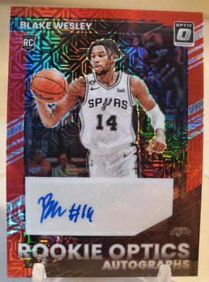 2023 Optic Prizm AUTO BLAKE WESLEY Red Refractor Card Autograph Rookie BLAZERS