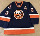 Adrian Aucoin 2002-03 Game Worn Used NY Islanders Hockey Jersey - Meigray LOA