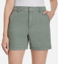 Gloria Vanderbilt Women's 10 Green Cotton Blend Shorts n1160