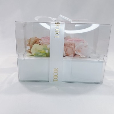 Christian Dior Preserved Pink Rose Flower W/ Gift Wrapped Acrylic