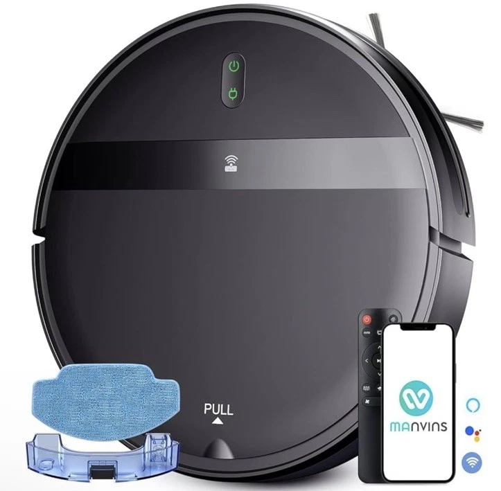 Robot Vacuum WiFi/Alexa/App, Smart Robotic Vacuum Cleaner, Ultra-Slim & Quiet, T
