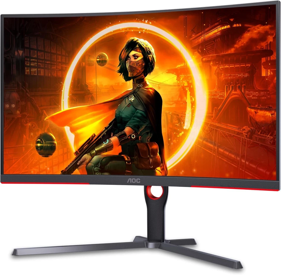 AOC CQ32G3SU 32" Curved Frameless Gaming Monitor, 2K QHD 2560x1440, 165Hz 1ms, A - Image 4 of 4