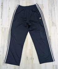 Vintage Y2K Adidas Pants Mens Medium Navy Breakaway Snap Button Track