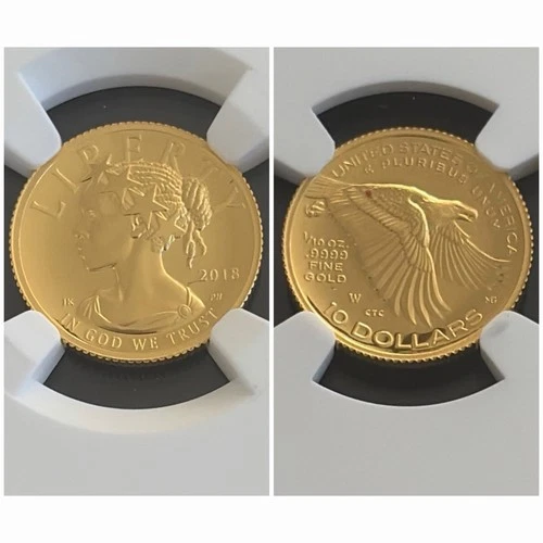 2018 W G$10 High Relief .9999 PF69 Ultra Cameo NGC 1/10oz Gold American Liberty