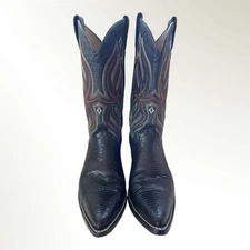 El Patron Pointed Toe Lizard Exotic Leather Cowboy Handmade Boots 9