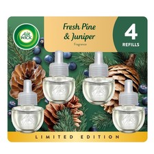 Recambios enchufables para mecha de aire, aceite perfumado de enebro de pino fresco, ambientador de aire de 4 unidades