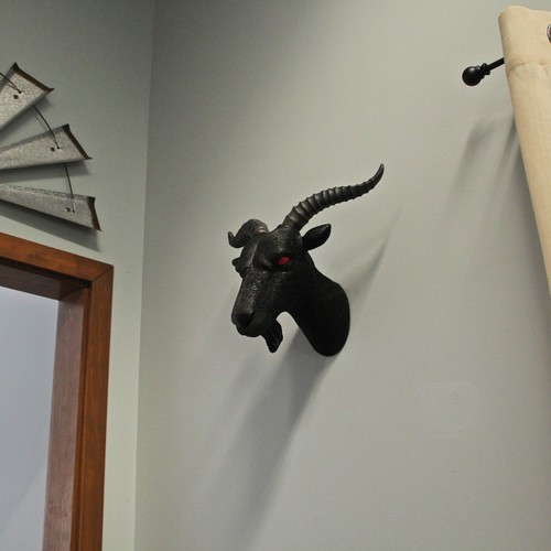 16 Inch Resin Black Baphomet Bust Wall Hanging Art Sculpture Home Decor - 第 5/8 張圖片