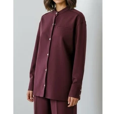 $448 NWT SER.O.YA. Ali Oversized Shirt Jacket, Merlot, Medium