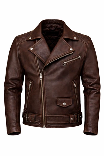 Men’s Genuine Dark Brown Leather Jacket, Quilted Lined Zip Front Classic Fit video thumbnail