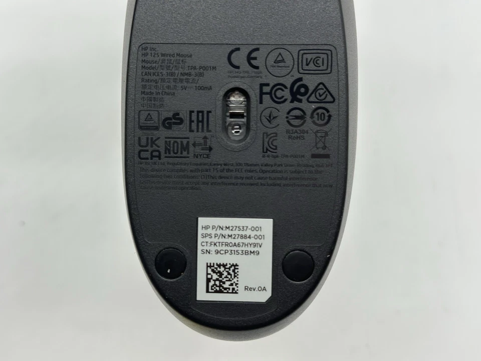 NEW  HP 125 USB Wired Desktop Mouse ( M27537-001 ) Sealed - Image 4 of 4