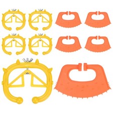 10-Pack Plastic Cow Nose Rings Set for Calf Cattle Yellow/Orange