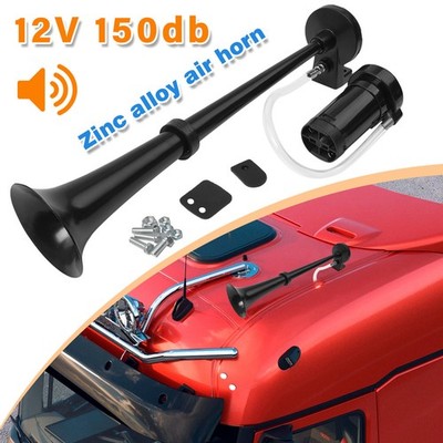 12V 115db schwarz Lufthorn Kompressor Super Laut Einzelne Trompete Auto Boot LKW