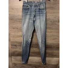 Levi  s Vintage 90s 501 Button Fly Denim Jean Womens Sz 24x31 Blue High Waist