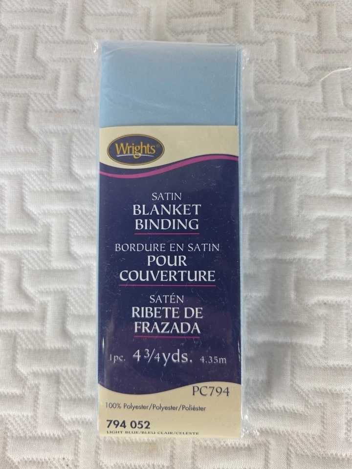 Encadernação de cobertor de cetim Wrights - 4 3/4 jardas cada - 100% poliéster Escolha uma cor! - Imagem 4 de 4