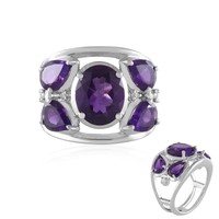 Cavill Damenring 925 Silber Amethyst 4,36Ct Oval Lila Echtschmuck- Echtschmuck