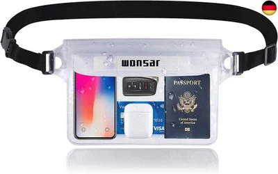 WONSAR wasserdichte Tasche mit Verstellbarem Gurt, Wasserdichter Beutel,
