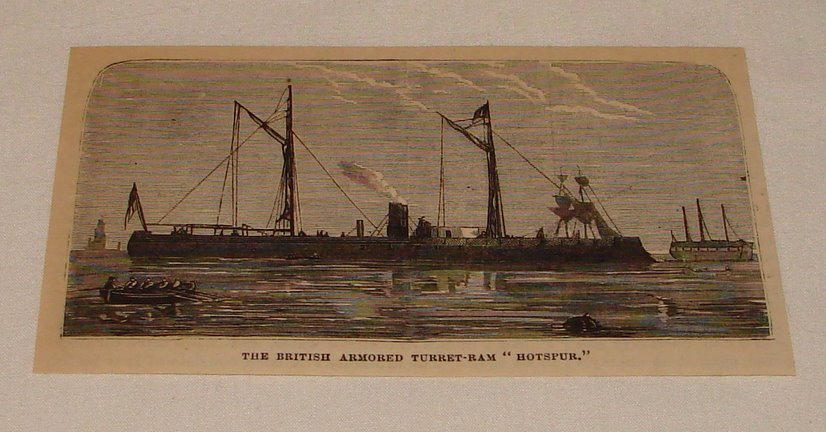 1884 magazine engraving ~ British Armored Turret-Ram HOTSPUR