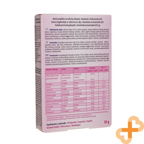 VITAKUR PLUS 1000 30 Capsules Evening Primrose Oil & 10 Vitamins Supplement - Picture 14 of 24