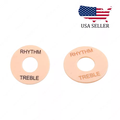 2x Cream Plastic Rhythm Toggle Switch Plate For GIBSON EPI Les Paul SG Guitar