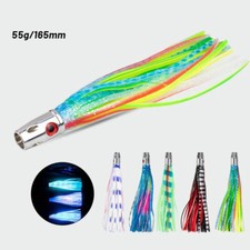 1PC Copper Head Octopus 55g/6.5inch Squid Skirt Bait Drag Seawater Fishing Lures