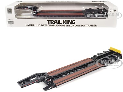 TRAIL KING TK120 LOWBOY TRAILER BLACK ''OUTRIGGER'' 1/50 BY DIECAST MASTERS 71137