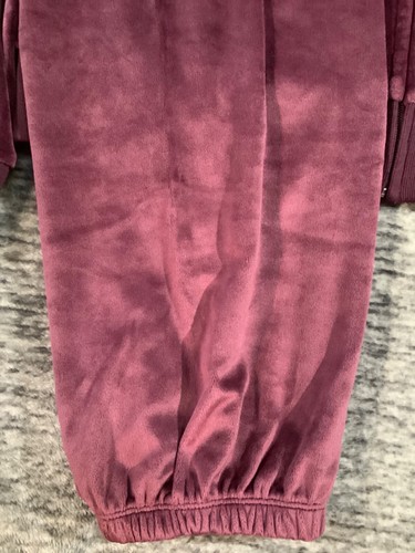 Victoria's Secret Pink Velour FZ Hoodie + Classic Pants Set Russian Ruby L NWT - Picture 5 of 11