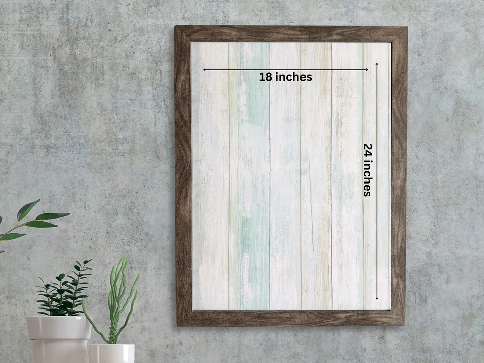 Framed blue weathered planks style travel souvenir magnet display board. - Image 3 of 4