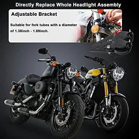 Faro LED delantero cromado para motocicleta K75 K100 R18 R9t R1150R Cafe Racer 7"" Foto 4 de 4