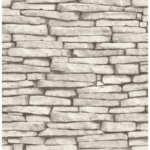 Grey Natural Brick Wallpaper Weathered Slate Stone Wall Feature Fine Decor