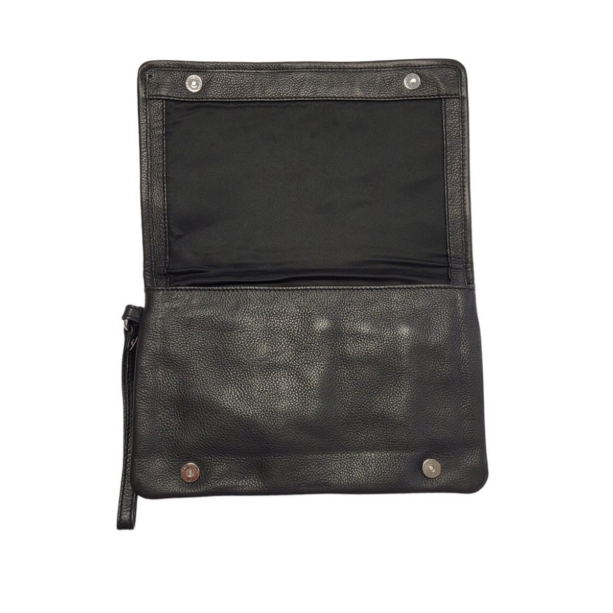 Betty Jackson Black Leather Clutch Bag Uk Women's Size 11