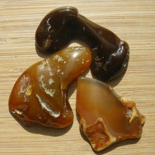 3 Achat Kristall Geode Scheiben poliert Endschliff Steine Natur Orange Braun Farben - Bild 5 von 5
