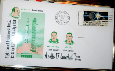 APOLLO 17 EVENT COVER ''Launched'' Rocket Cancel 8c Decade Achieve, KSC 12-07-1972