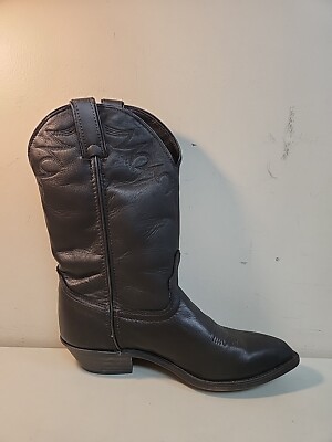 Laredo Made in USA Black Leather Western Cowboy Boots Mens  display picture 1