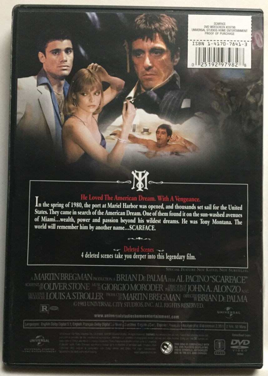 Scarface [1983] (DVD,2017,Widescreen) w/Rare Slipcover!, Al Pacino