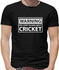 Warning May Start Talking About Cricket Mens T-Shirt - Player - Ashes