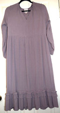 Knox Rose Women's Long Sleeve Lavender Boho Peasant Dress Smocking Size XS