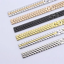 Women's Polished Watch Band 6mm 8 10 12 14 16mm Stainless Steel Watch Strap