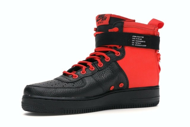 Nike SF Air Force 1 Mid Habanero Red Black (917753-601) | Sneakers4u
