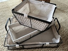 zara home metal loops with linen lininng basket 29x23x15cm