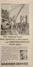 Gardner Denver Magazine Ad Pipe Line Print Picture 1950 Wall Art 